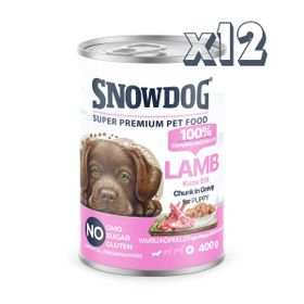 Snow Dog Premium 400 gr 12 Adet Parça Etli Kuzulu Yavru Köpek Konservesi