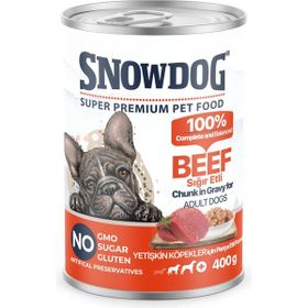 Snow Dog Premium 400 gr 12 Adet Parça Etli Sığırlı Köpek Konservesi