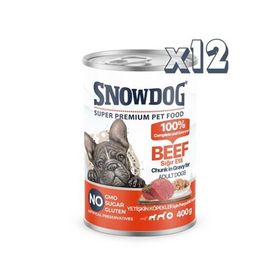 Snow Dog Premium 400 gr 12 Adet Parça Etli Sığırlı Köpek Konservesi