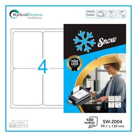 Snow SW-2004 99.1x139 mm A4 Lazer Etiket