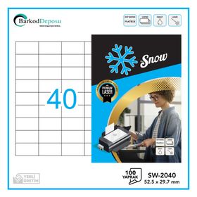 Snow SW-2040 52.5x29.7 mm A4 Lazer Etiket