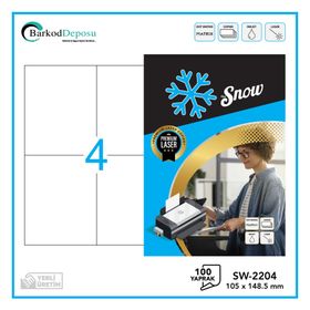 Snow SW-2204 105x148.5 mm A4 Lazer Etiket