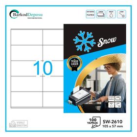 Snow SW-2610 105x57 mm A4 Lazer Etiket