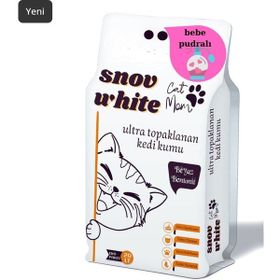 Snow White Beyaz Bentonit Pudra Kokulu İnce Taneli 20 lt Kedi Kumu