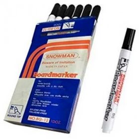Snowman Boardmarker Siyah 12'li Tahta Kalemi