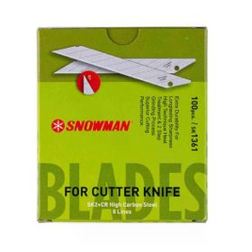 Snowman SK2+CR4 Çelik 100 Adet 30 Derece Açılı Dar Maket Bıçağı Yedeği