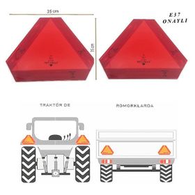 SNR 010007 Traktör-Römork 2'li Takım Ece R 70 E-37 Onaylı Üçgen Reflektör