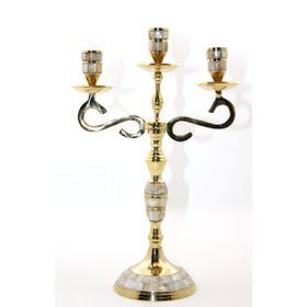 Sobepy 18912 Pirinç Sedefli 3'lü Şamdan