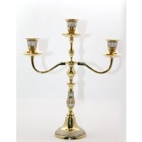 Sobepy 19124 Pirinç Sedefli 3'lü Şamdan