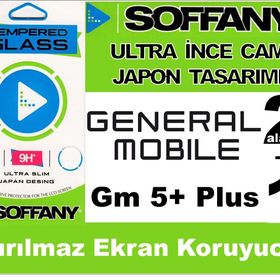 Soffany General Mobile GM5 Plus Kırılmaz Ekran Koruyucu Temperli Cam
