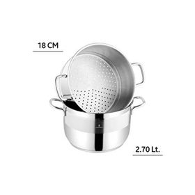 Sofram Atlas 18 cm 3 Parça Buharda Gümüş Pişirme Tencere Seti