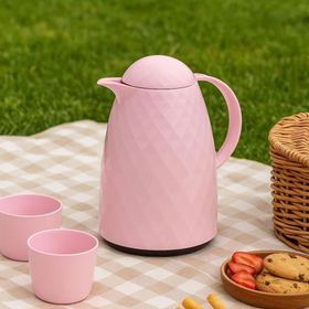 Soft 1 LT Pembe Düz Kapaklı Termos