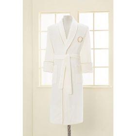 Soft Cotton Ekru Şehzade Bornoz
