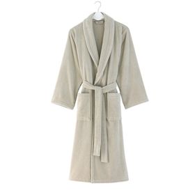 Soft Ekru Cotton Micro Bornoz