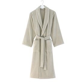 Soft Ekru Cotton Micro Bornoz