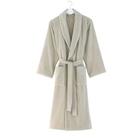 Soft Ekru Cotton Micro Bornoz