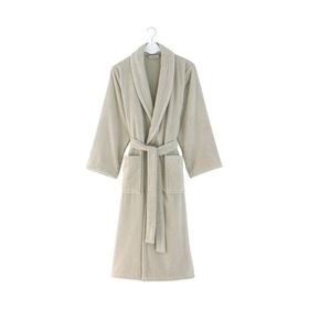 Soft Ekru Cotton Micro Bornoz