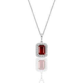 Söğütlü SGTL10125 Silver Gümüş Lal Baget Taşlı Kolye