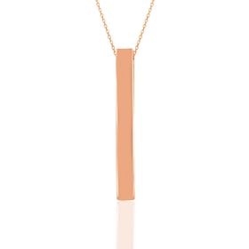Söğütlü SGTL11139 Silver Gümüş Altın Yaldızlı 70 Cm Zincirli Çubuk Kolye