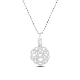 Söğütlü Silver Beyaz Kazaziye Aşk Düğümü Gümüş Kolye