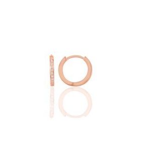 Söğütlü Silver Gümüş 14 mm Rose Zirkon Taşlı Tamtur Halka Küpe
