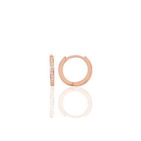 Söğütlü Silver Gümüş 14 mm Rose Zirkon Taşlı Tamtur Halka Küpe