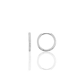 Söğütlü Silver Gümüş 17 mm Rodyumlu Zirkon Taşlı Tamtur Halka Küpe