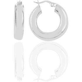 Söğütlü Silver Gümüş 5 mm Kalınlığında 21 mm Büyüklüğünde Kalın Gümüş Halka Küpe