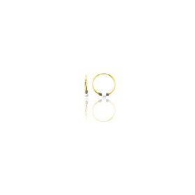Söğütlü Silver Gümüş Altın Yaldızlı 12 mm Mini Beyaz Taşlı Halka Küpe