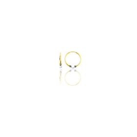 Söğütlü Silver Gümüş Altın Yaldızlı 12 mm Mini Beyaz Taşlı Halka Küpe