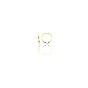 Söğütlü Silver Gümüş Altın Yaldızlı 12 mm Mini Beyaz Taşlı Halka Küpe