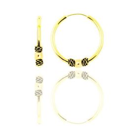 Söğütlü Silver Gümüş Altın Yaldızlı 12 mm Mini Toplu Halka Küpe