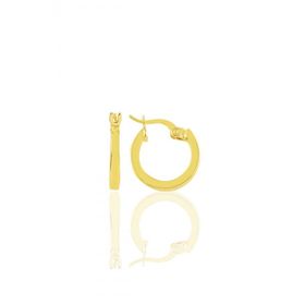 Söğütlü Silver Gümüş Altın Yaldızlı 14 mm Şarnel Halka Küpe