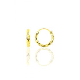 Söğütlü Silver Gümüş Altın Yaldızlı 16 mm Burgu Halka Küpe