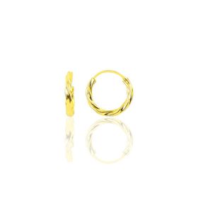 Söğütlü Silver Gümüş Altın Yaldızlı 16 mm Burgu Halka Küpe
