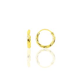 Söğütlü Silver Gümüş Altın Yaldızlı 16 mm Burgu Halka Küpe
