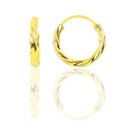 Söğütlü Silver Gümüş Altın Yaldızlı 16 mm Burgu Halka Küpe