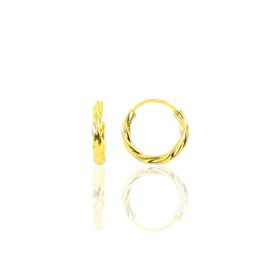 Söğütlü Silver Gümüş Altın Yaldızlı 16 mm Burgu Halka Küpe