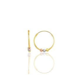 Söğütlü Silver Gümüş Altın Yaldızlı 18 mm Renkli Doricalı Halka Küpe