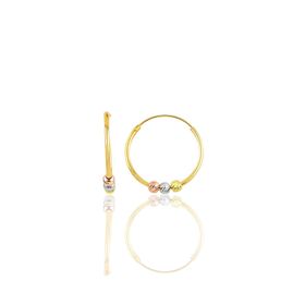 Söğütlü Silver Gümüş Altın Yaldızlı 18 mm Renkli Doricalı Halka Küpe