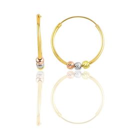Söğütlü Silver Gümüş Altın Yaldızlı 18 mm Renkli Doricalı Halka Küpe