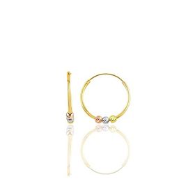 Söğütlü Silver Gümüş Altın Yaldızlı 18 mm Renkli Doricalı Halka Küpe