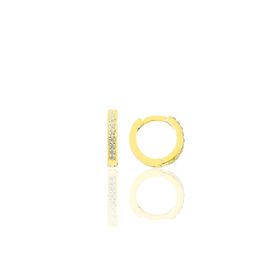 Söğütlü Silver Gümüş Altın Yaldızlı Zirkon Taşlı 11 mm Halka Tragus Piercing Helix Kıkırdak
