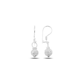 Söğütlü Silver Gümüş Beyaz Kazaziye Top Küpe