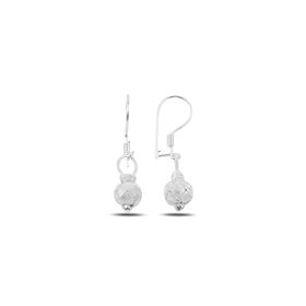 Söğütlü Silver Gümüş Beyaz Kazaziye Top Küpe