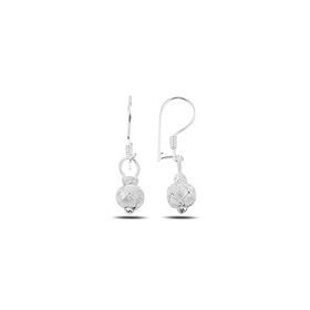Söğütlü Silver Gümüş Beyaz Kazaziye Top Küpe