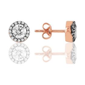 Söğütlü Silver Gümüş Elmas Montürlü 5 mm Tek Taş Küpe