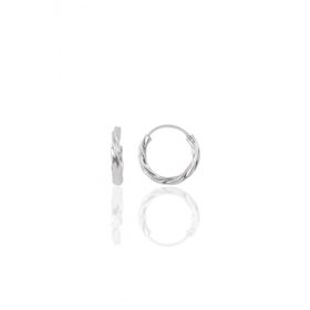 Söğütlü Silver Gümüş Rodyumlu 14 mm Burgu Modeli Halka Küpe