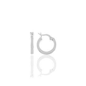Söğütlü Silver Gümüş Rodyumlu 14 mm Şarnel Halka Küpe