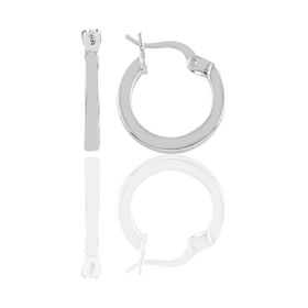 Söğütlü Silver Gümüş Rodyumlu 14 mm Şarnel Halka Küpe